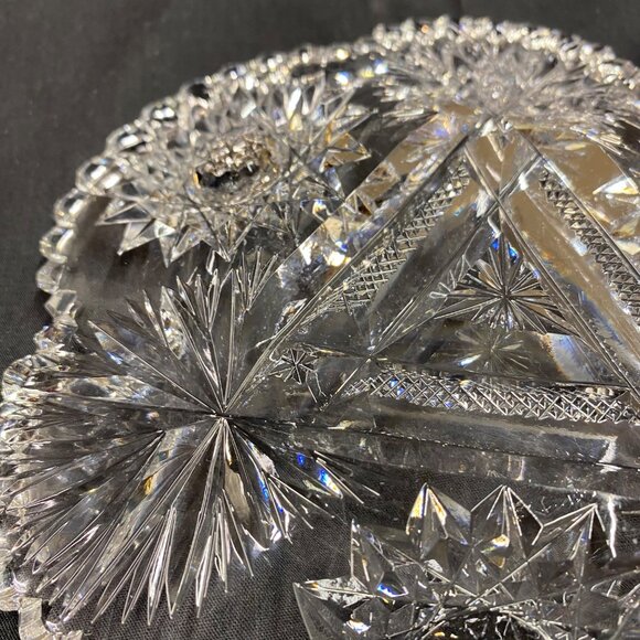 Antique ABP American Brilliant Cut Glass Mayonnaise Plate 6” Dish Serving Piece - Picture 15 of 15